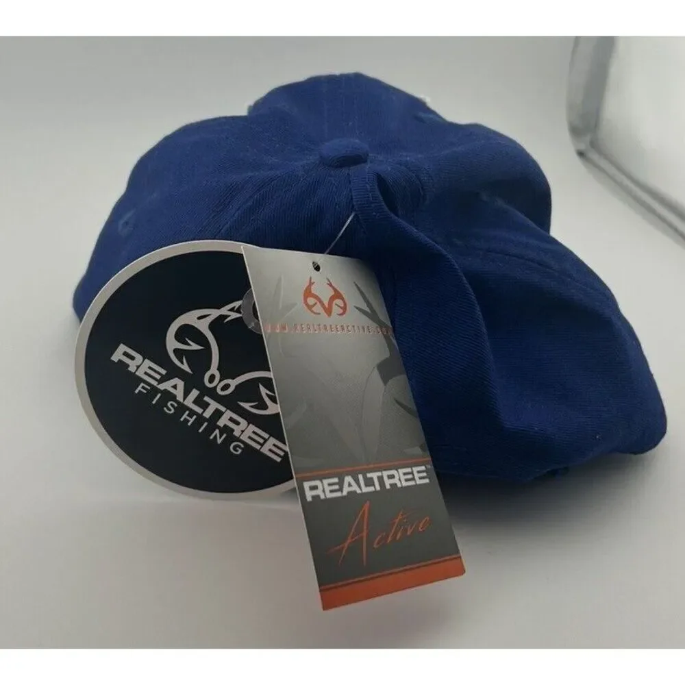 Realtree Active Fishing Hat  -‎ Adjustable - Mens Blue Outdoor Patch - NWT